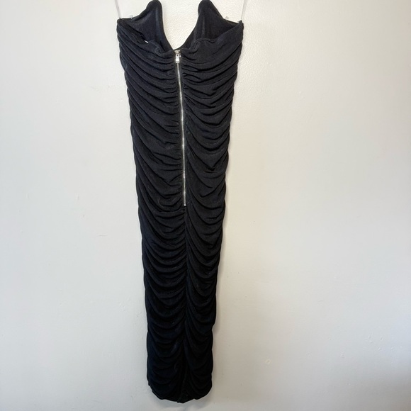 Fashion Nova Strapless Ruched Black Dress - Picture 4 of 10